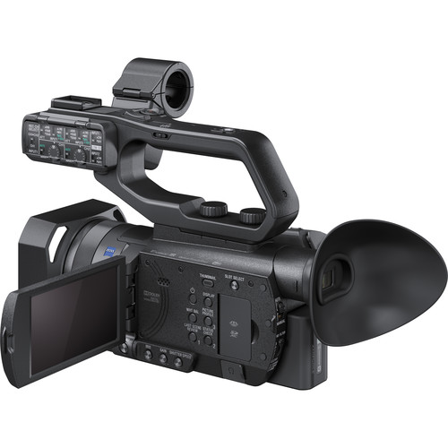 Sony X70 Compact Camcorder Left Side View with Viewfinder