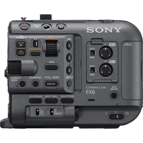 Sony FX6 4k Camera View of Side Controls