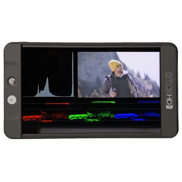 SmallHD 702 Bright with histogram and waveform display
